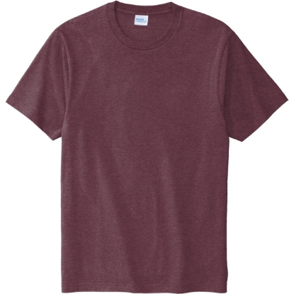 Custom Port & Co Bouncer Tee Heather Athletic Maroon Red