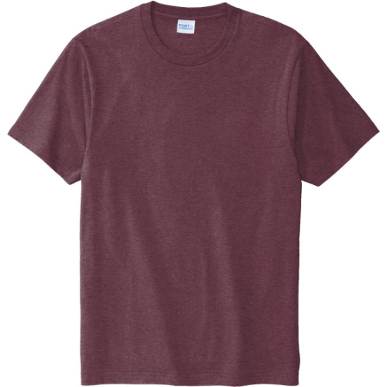 Custom Port & Co Bouncer Tee Heather Athletic Maroon Red