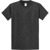Custom Port & Co Essential Tee. Drk Hthr Grey