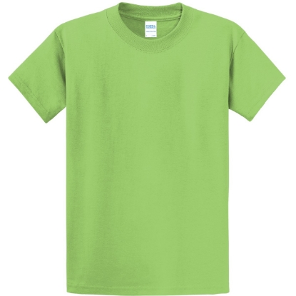 Custom Port & Co Essential Tee. Lime Green