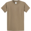 Custom Port & Co Essential Tee. Sand Beige