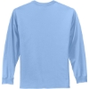 Custom Port & Co Long Sleeve Essential Tee. Light Blue