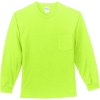 Custom Port & Co Long Sleeve Essential Pocket Tee. S. Green