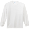 Custom Port & Co Long Sleeve Essential Pocket Tee. White