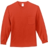 Custom Port & Co Tall Long Sleeve Essential Pocket Tee. Orange