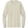 Custom Port & Co Tall Long Sleeve Essential Tee. Natural Beige