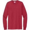 Custom Port & Co Tall Long Sleeve Essential Tee. Red