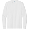Custom Port & Co Tall Long Sleeve Essential Tee. White