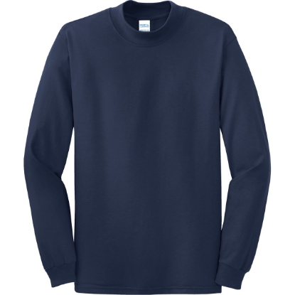 Custom Port & Co Essential Mock Turtleneck. Navy Blue