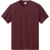 Custom Port & Co Essential Pocket Tee. Athletic Maroon Red