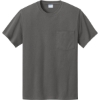 Custom Port & Co Essential Pocket Tee. Charcoal Gray