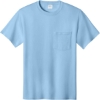 Custom Port & Co Essential Pocket Tee. Light Blue
