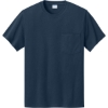 Custom Port & Co Essential Pocket Tee. Navy Blue