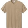 Custom Port & Co Essential Pocket Tee. Sand Beige