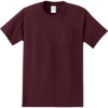 Custom Port & Co Tall Essential Pocket Tee. Athletic Maroon Red