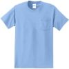 Custom Port & Co Tall Essential Pocket Tee. Light Blue