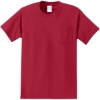 Custom Port & Co Tall Essential Pocket Tee. Red