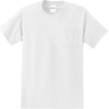 Custom Port & Co Tall Essential Pocket Tee. White