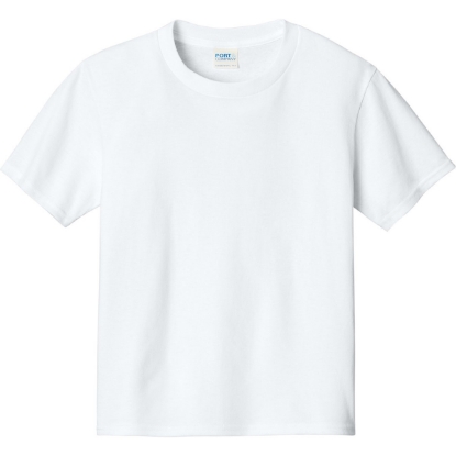 Custom Port & Co Youth Essential Tee. White