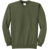 Custom Port & Co Core Fleece Crewneck Sweatshirt. Olive Drab Green