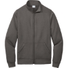 Custom Port & Co Core Fleece Cadet Full-Zip Sweatshirt Charcoal Gray