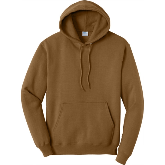 Custom Port & Co Core Fleece Pullover Hooded Sweatshirt. Duck Brown