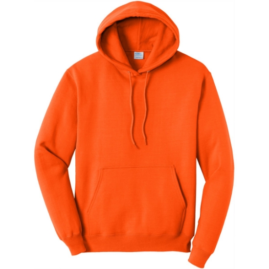 Custom Port & Co Tall Core Fleece Pullover Hooded Sweatshirt S. Orange