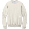Custom Port & Co Core Fleece Crewneck Pocket Sweatshirt Oatmeal Heather Beige