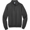 Custom Port & Co Core Fleece 1/4-Zip Pullover Sweatshirt Dark Hthr Grey