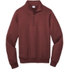 Custom Port & Co Core Fleece 1/4-Zip Pullover Sweatshirt Maroon Red
