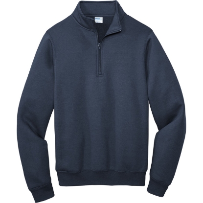 Custom Port & Co Core Fleece 1/4-Zip Pullover Sweatshirt Navy Blue