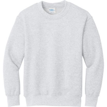 Custom Port & Co Youth Core Fleece Crewneck Sweatshirt Ash