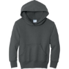 Custom Port & Co Youth Core Fleece Pullover Hooded Sweatshirt Charcoal Gray