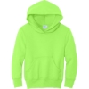 Custom Port & Co Youth Core Fleece Pullover Hooded Sweatshirt Neon Green