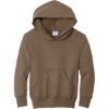 Custom Port & Co Youth Core Fleece Pullover Hooded Sweatshirt Woodland Brown