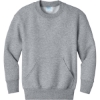 Custom Port & Co Youth Core Fleece Crewneck Pocket Sweatshirt Athletic Heather Gray