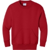 Custom Port & Co Youth Core Fleece Crewneck Pocket Sweatshirt Red