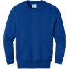 Custom Port & Co Youth Core Fleece Crewneck Pocket Sweatshirt True Royal Blue