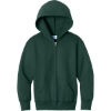 Custom Port & Co Youth Core Fleece Full-Zip Hooded Sweatshirt Dark Green