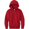 Custom Port & Co Youth Core Fleece Full-Zip Hooded Sweatshirt Red