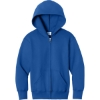 Custom Port & Co Youth Core Fleece Full-Zip Hooded Sweatshirt Royal Blue