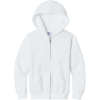 Custom Port & Co Youth Core Fleece Full-Zip Hooded Sweatshirt White