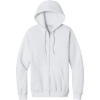 Custom Port & Co Core Fleece Full-Zip Hooded Sweatshirt. Ash Gray
