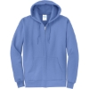 Custom Port & Co Core Fleece Full-Zip Hooded Sweatshirt. Carolina Blue