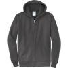 Custom Port & Co Core Fleece Full-Zip Hooded Sweatshirt. Charcoal Gray