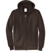 Custom Port & Co Core Fleece Full-Zip Hooded Sweatshirt. Dark Chocolate Brown