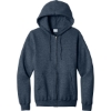 Custom Port & Co Core Fleece Full-Zip Hooded Sweatshirt. Heather Navy Blue