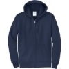 Custom Port & Co Core Fleece Full-Zip Hooded Sweatshirt. Navy Blue