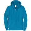 Custom Port & Co Core Fleece Full-Zip Hooded Sweatshirt. Neon Blue