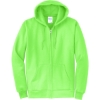 Custom Port & Co Core Fleece Full-Zip Hooded Sweatshirt. NeonGreen